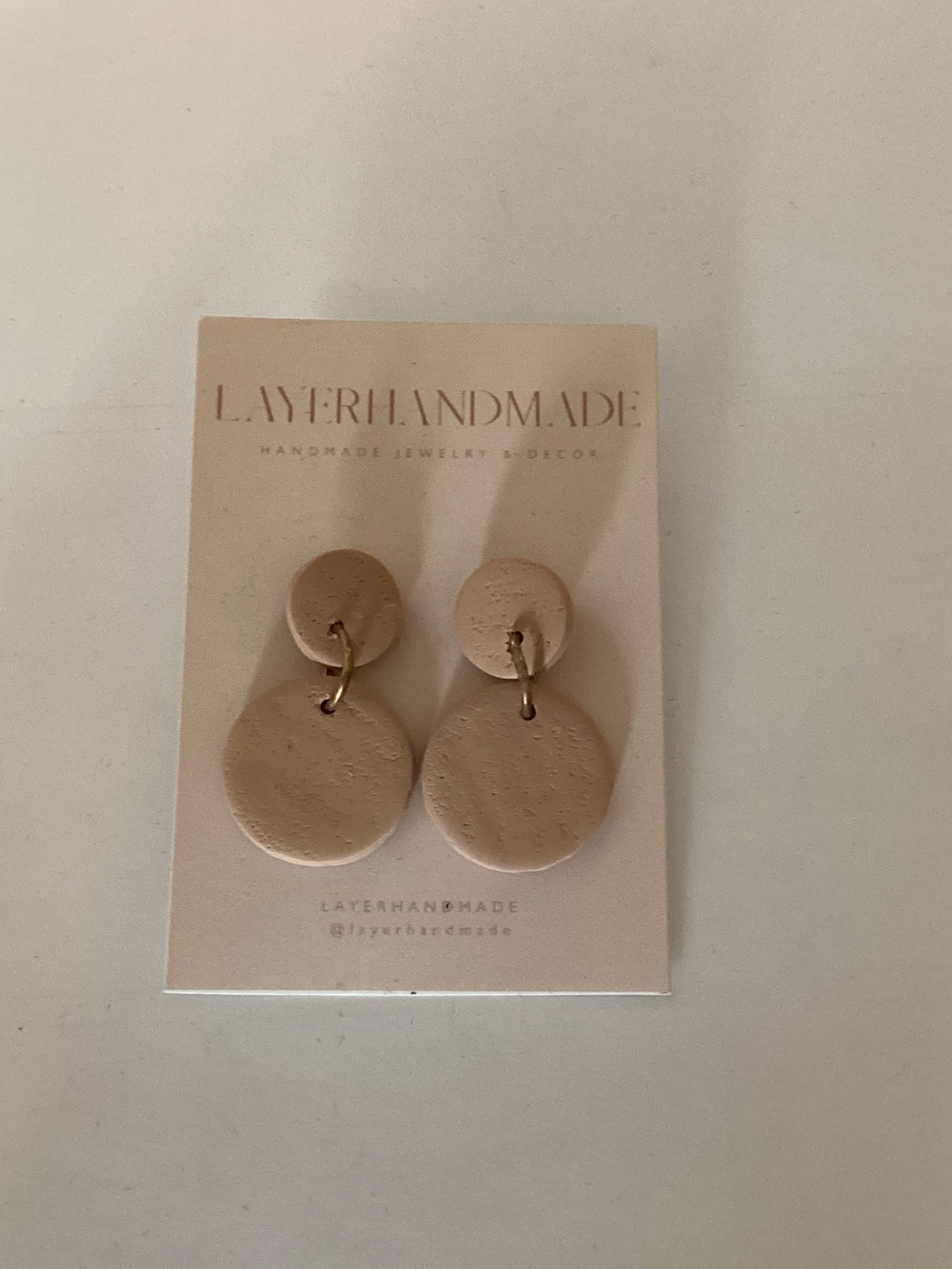Layerhandmade Nude Beige Drop Earrings